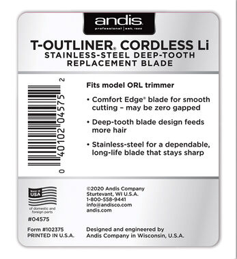 Andis Deep Tooth S/Steel Cordless T-Outliner Replacement Blade - Shavers | L'Oréal Partner Shop
