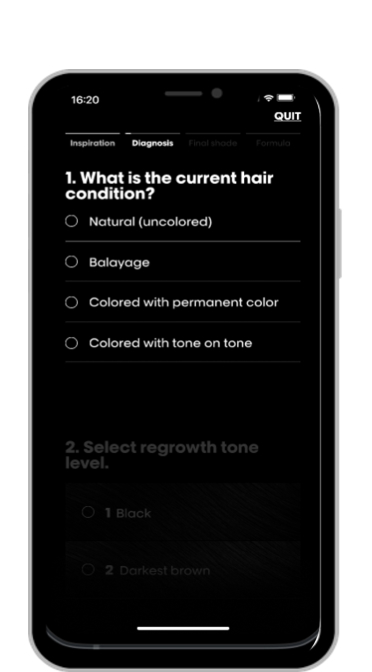 my hair id diagnosis screen